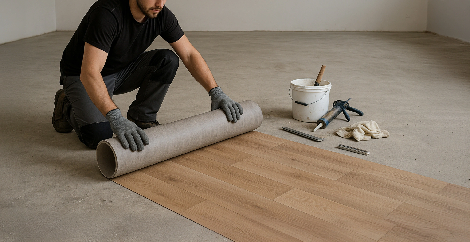 Bannière conseil : Comment poser un sol PVC en rouleau, vinyle, lino - Conseils astuces