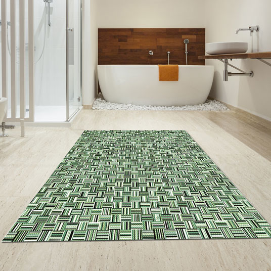 Tapis de jardin - Broc Arty - Tissage vert - Ambiance salle de bain