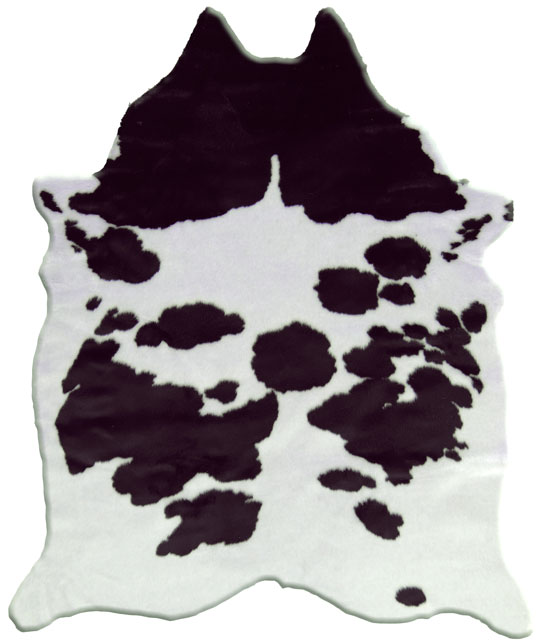 Tapis peau de bte - Imitation vache Holstein - Noir et blanc