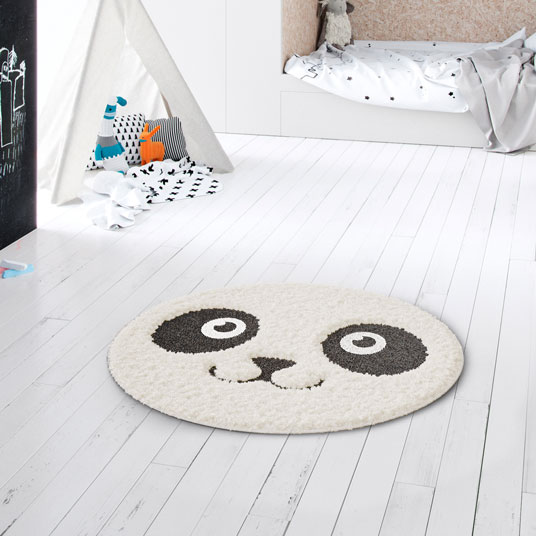 Tapis rond chambre d'enfants - Bébé Panda - Facile d'entretien - Chambre d'enfant