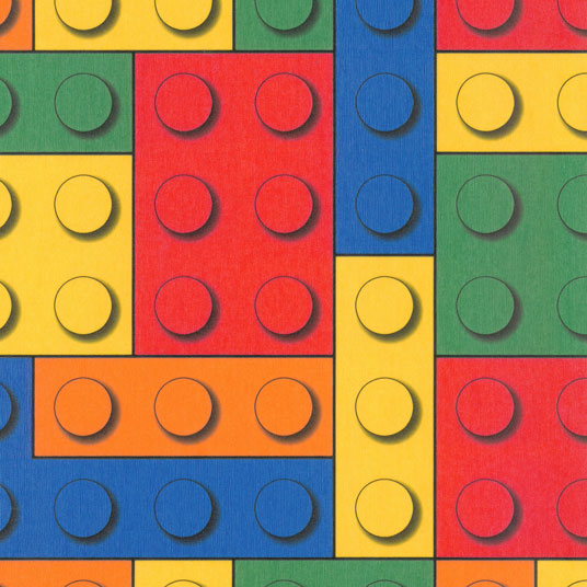 Sol vinyle Style motif puzzle jeu de briques multicolore - vue de près