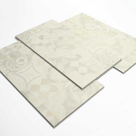 Dalle sol PVC Clipsable Mix and Match - Click 5G - Carreaux de ciment beige clair - Dalles non clipsées
