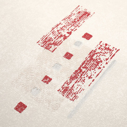 Papier peint expansé sur intissé - Basique - Motif graphique rouge à paillettes - zoom