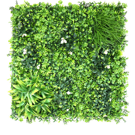Mur végétal artificiel 1m x 1m - Manoir champêtre - Intérieur et extérieur