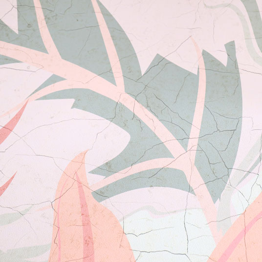 Papier peint panoramique - Format XL - Feuilles pastels - gros plan