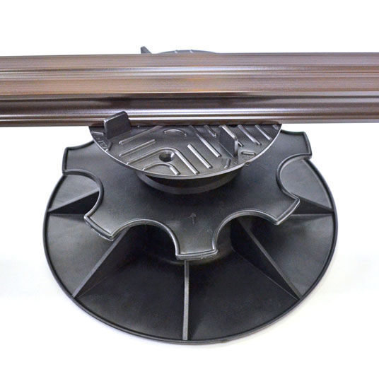 Plot terrasse - Lambourde larg. max. 55 mm - Hauteur réglable de 9 à 12,5 cm - Plot avec lame