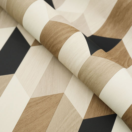 Papier peint vinyle sur intissé - Design wood - Parement bois hexagonal - rouleau