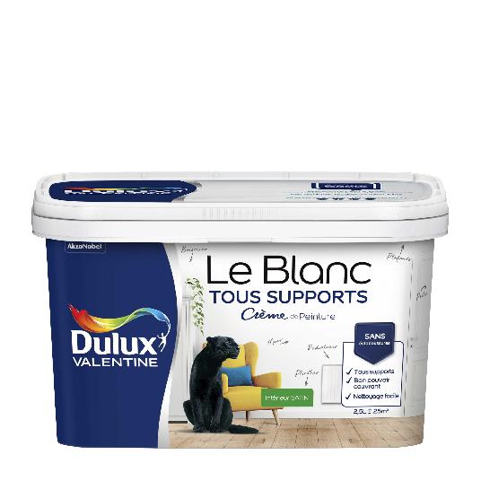 Dulux Valentine Le Blanc Tous Supports - Crme de Peinture - Satin Blanc
