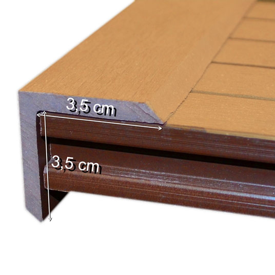 Finition latérale lame terrasse bois composite - Miel - 220 cm - schéma