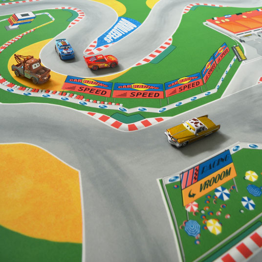 Tapis Vinyle pour les enfants - Circuit Grand Prix F1 - Vue de haut