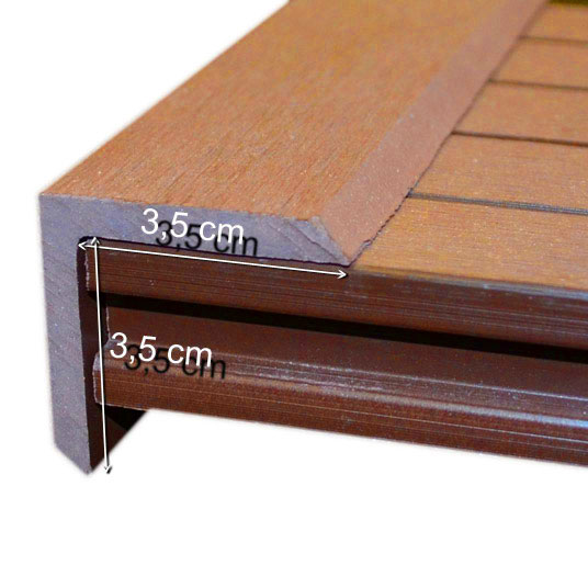 Finition latérale lame terrasse bois composite - Brun Exotique - 220 cm - Schéma des finitions