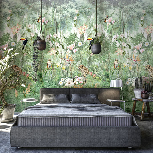 Papier peint panoramique - Format L - Animaux de la jungle - chambre