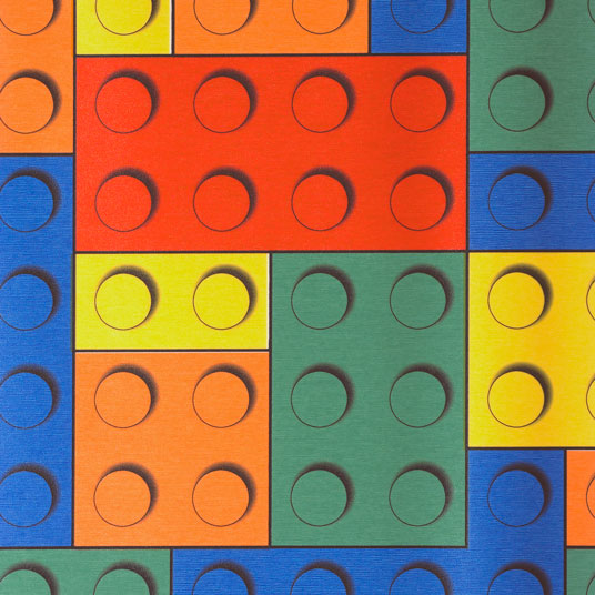 Sol vinyle Style motif puzzle jeu de briques multicolore - sans perspective