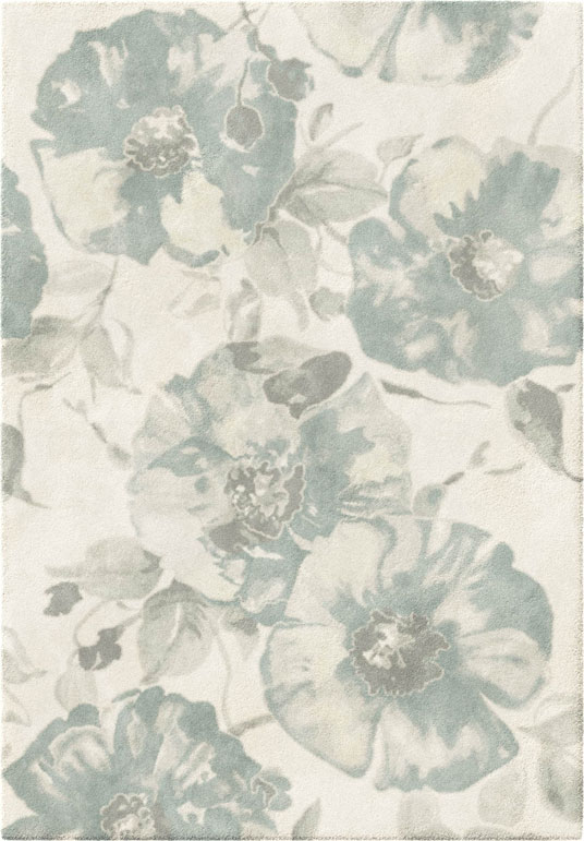 Tapis de salon motif floral - Dianthus - Beige et couleurs pastel