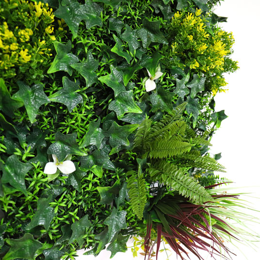 Mur végétal artificiel Balade printanière intérieur et extérieur - vue de près