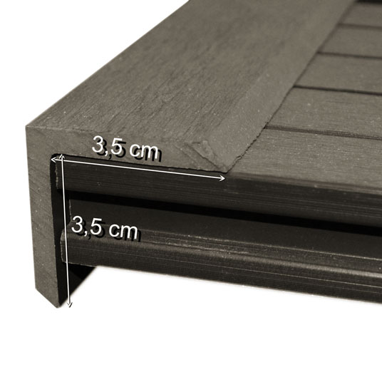 Finition latérale lame terrasse bois composite - Brun - 220 cm - schéma