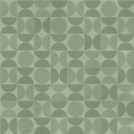 Sol Vinyle Textile - Relief 3D - Carreaux Bauhaus - Demi-cercle vert
