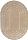Visuel - Tapis ovale en matire douce recycle - Masha - Beige et crme