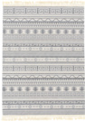 Tapis en coton blanc à franges - Aztèque - Motifs gris
