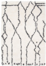 Tapis motif berbère à poils longs - Itahari - Noir et blanc cassé