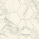 Sol Lino - Imitation carrelage hexagonal - Blanc marbré