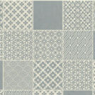 Sol Vinyle Textile - Relief 3D - Carrelage mosaïque ornemental - Bleu gris