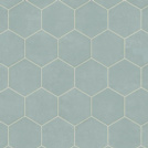 Sol Vinyle Textile - Relief 3D - Carrelage uni hexagonal - Bleu ciel