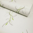 Papier peint vinyle expansé sur intissé - Basique - Motif floral vert pois satiné