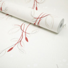 Papier peint vinyle expansé sur intissé - Basique - Motif floral rouge pois satiné