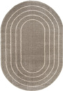 Visuel - Tapis ovale en matière douce recyclée - Masha - Taupe et beige