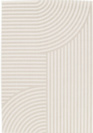 Tapis motif géométrique en matière recyclée - Graphic Line - Beige