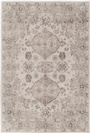 Tapis à motif oriental en tissus chenille recyclé - Yanis - Gris et brun