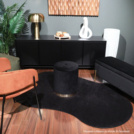 Tapis contemporain de forme organique - Hypnose - Noir velours