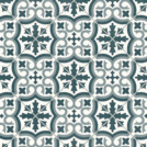 Sol Vinyle Interior - Effet carreaux de ciment arabesques - Bleu