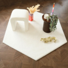 Visuel - Tapis de salon design hexagonal - Touch - Blanc crme