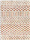 Tapis damier à poils longs - Pixel - Effet terracotta