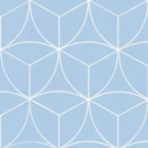 Sol Vinyle Textile économique - Rosace géométrique - Bleu