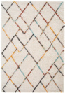 Tapis motif berbère - Nelya - Écru et traits multicolore
