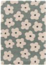 Tapis motif floral maximaliste - Apolline - Gris bleuté
