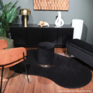 Tapis contemporain de forme organique - Hypnose - Noir velours