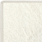 Tapis doux poils longs - Touch blanc crme - Galon Blanc coton