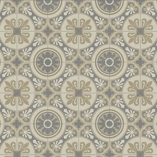 Tapis sur mesure Vinyle Link Plus Carreaux de ciment surface brillante - Vintage Beige