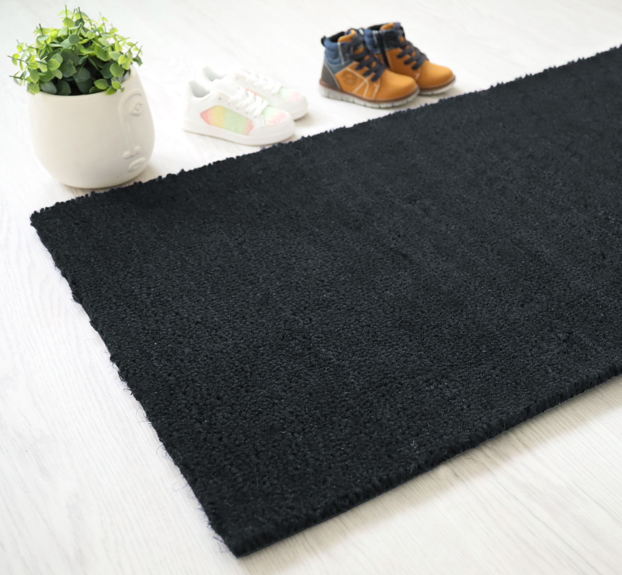 Tapis sur mesure Paillasson Brosse Coco 17mm - Blue Jeans - Vue de côté