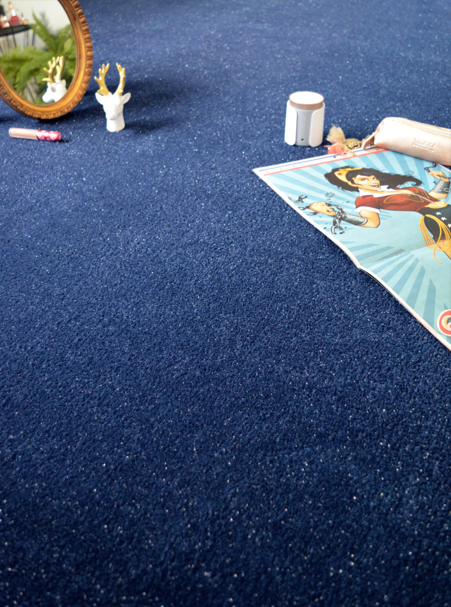 Tapis sur mesure Pailleté Flash bleu - ambiance