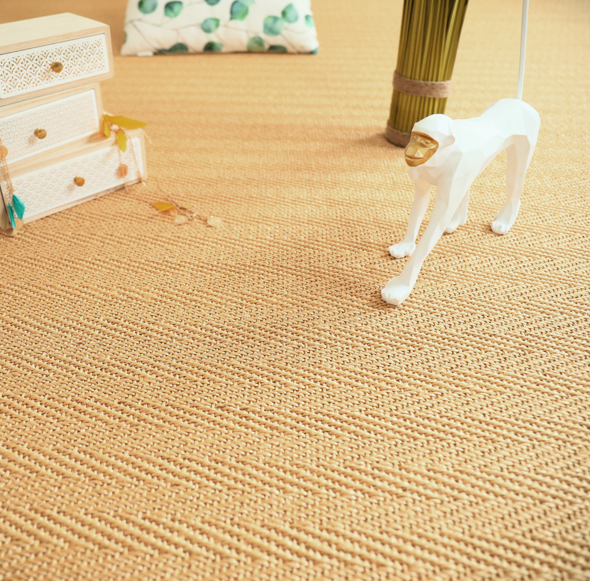 Tapis sur mesure Sisal Veracruz Chevron - Miel - Vue de près