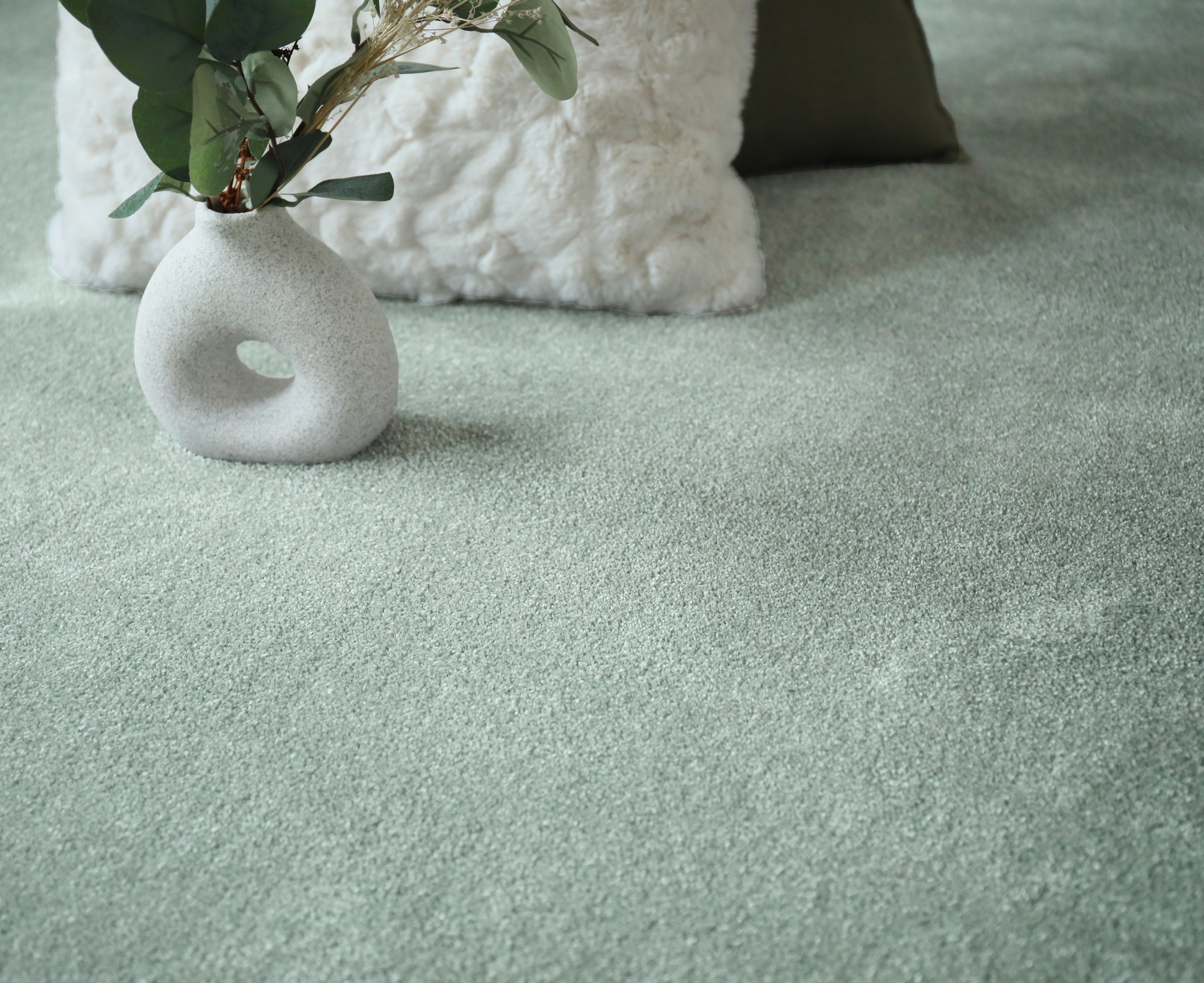 Tapis sur mesure doux Hypnose vert sauge