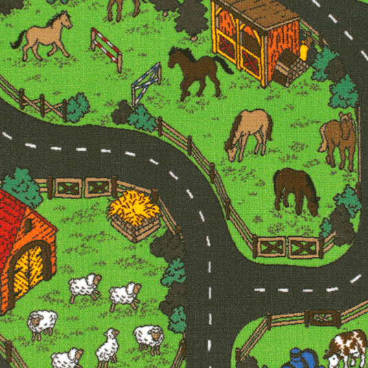 Tapis sur mesure Jeu enfant Circuit voiture - Campagne - Sans perspective