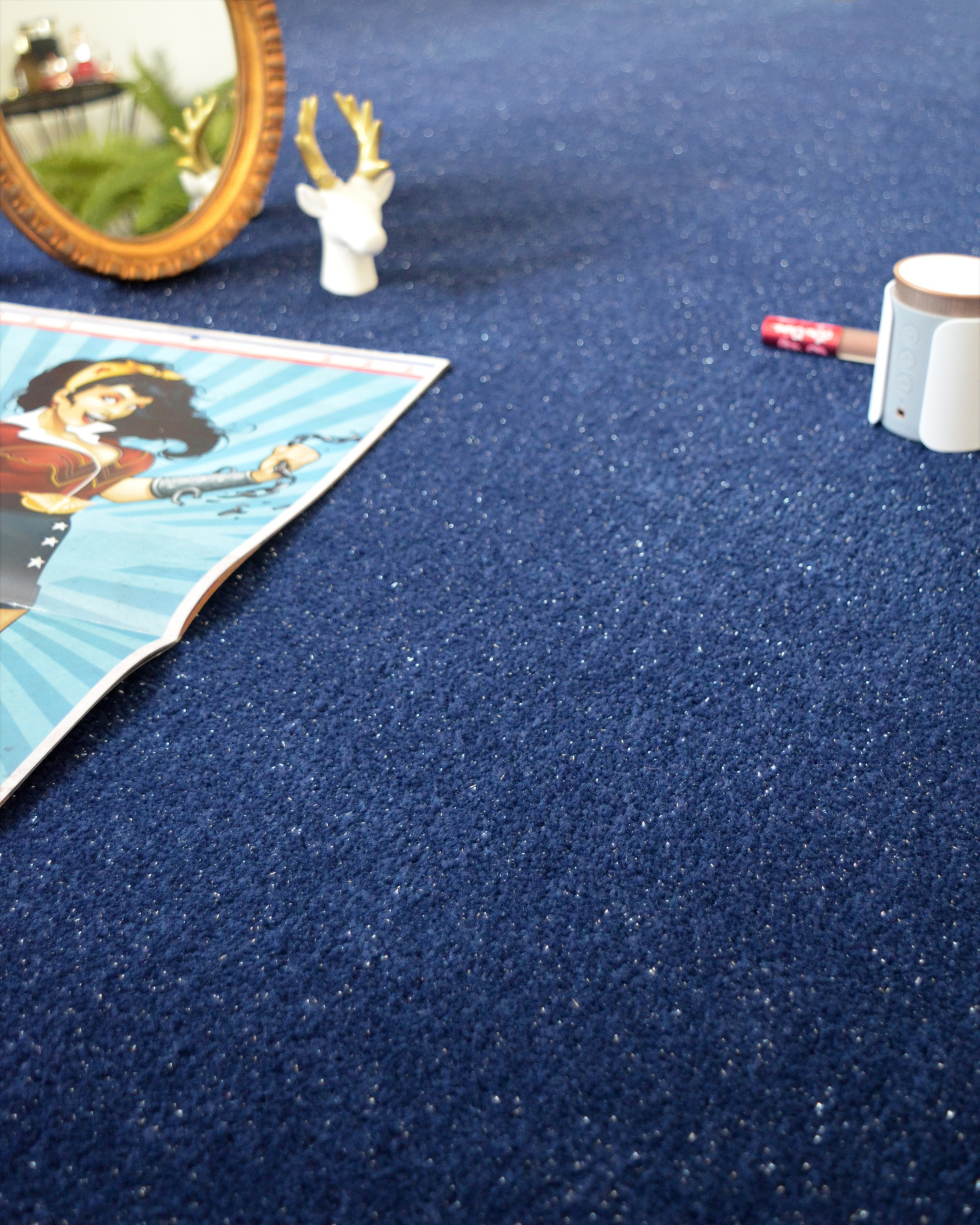 Tapis sur mesure Pailleté Flash bleu