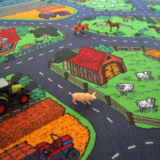 Tapis sur mesure Jeu enfant Circuit voiture - Campagne - zoom