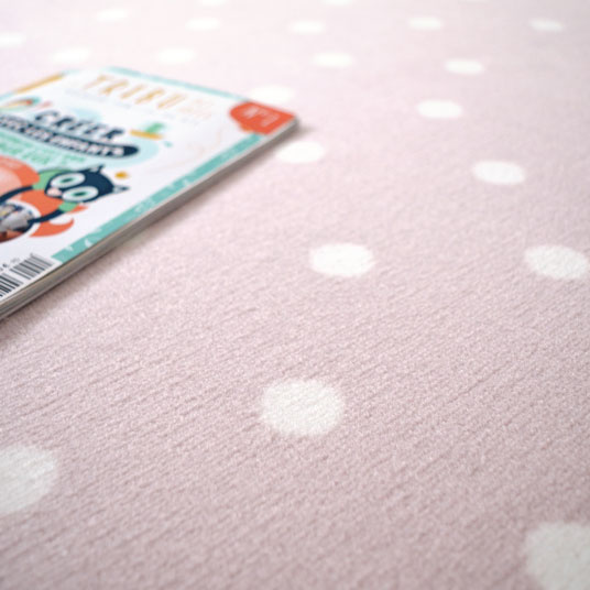 Tapis sur mesure Enfant pois - Rose